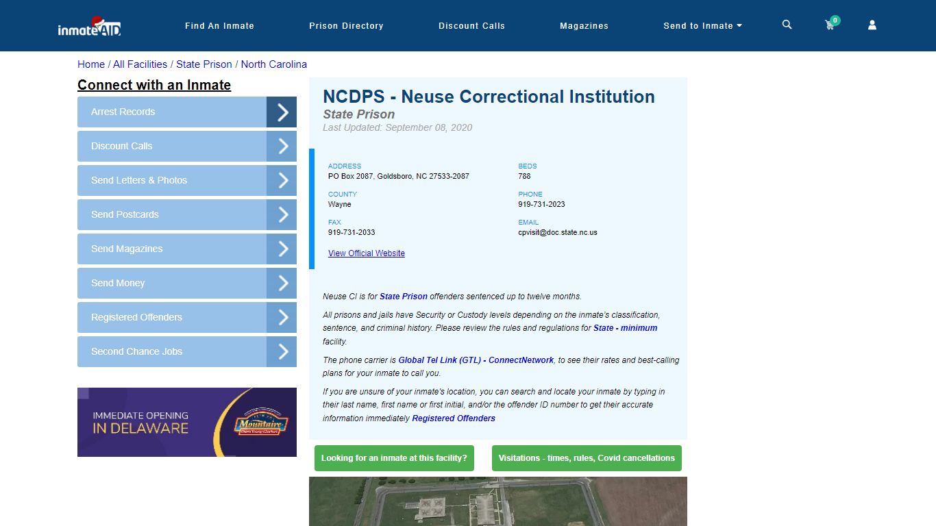 NCDPS - Neuse Correctional Institution & Inmate Search - Goldsboro, NC