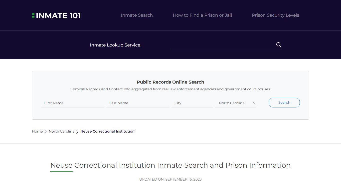 Neuse Correctional Institution Inmate Search, Visitation, Phone no ...