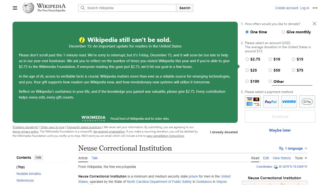 Neuse Correctional Institution - Wikipedia
